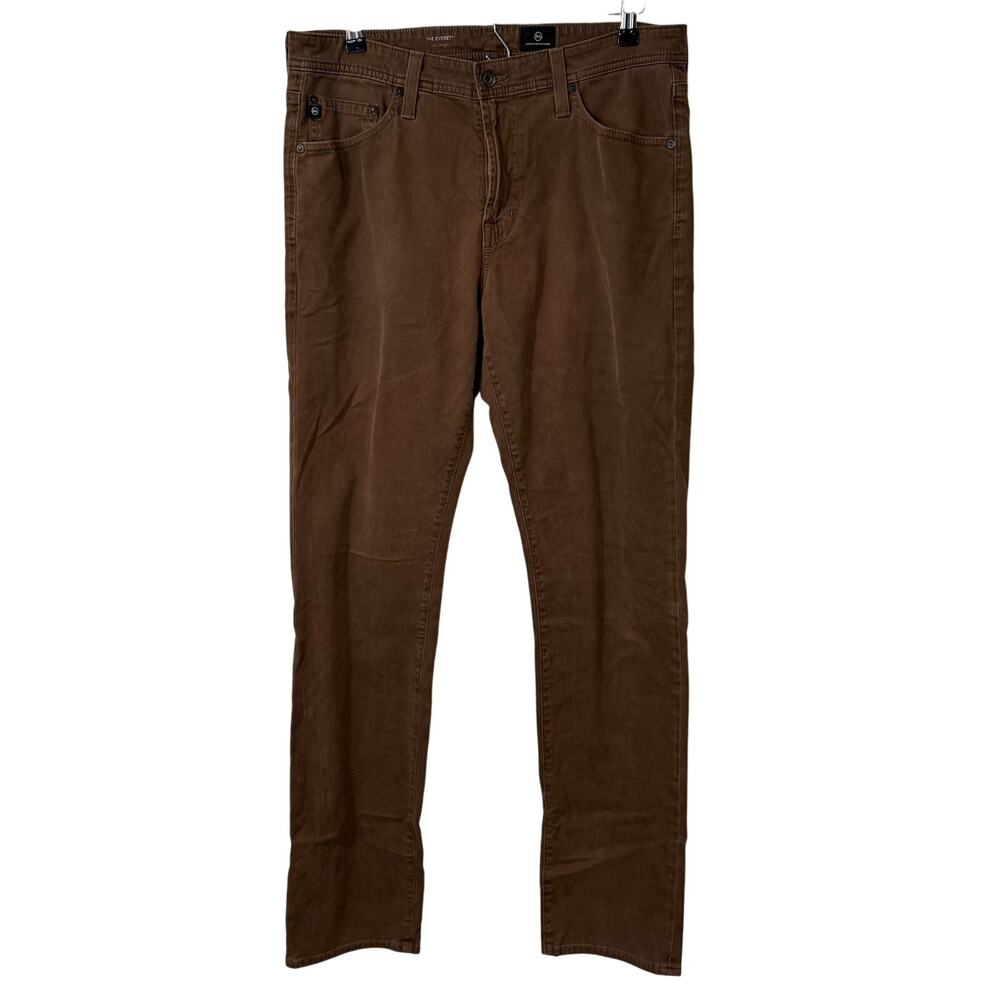 AG Adriano Goldshmied Men's The Everett Slim‎ Straight Pant Chino Brown 33 x 34
